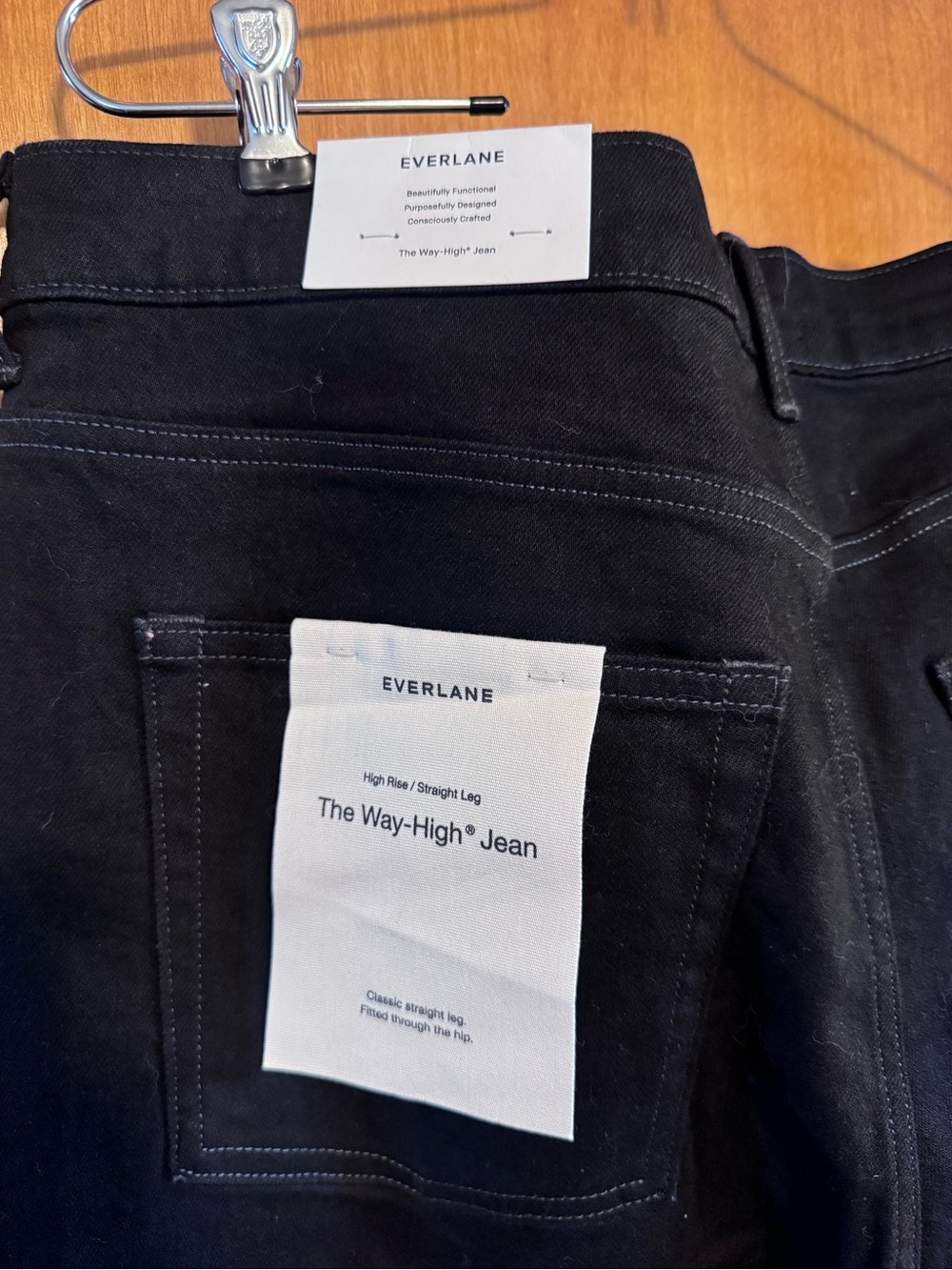 Everlane Black High-Rise Straight Jeans